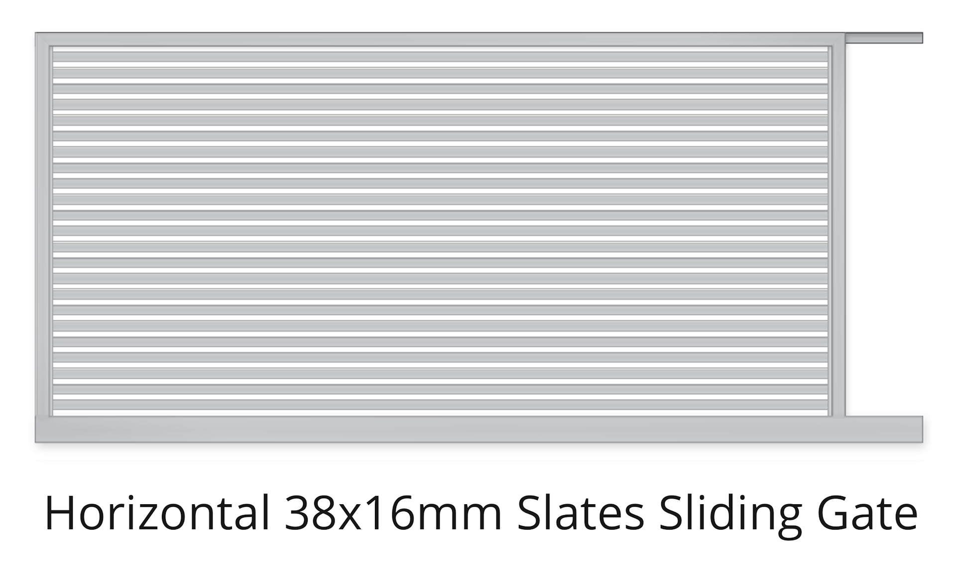 Horizontal 38x16mm slats sliding gate.