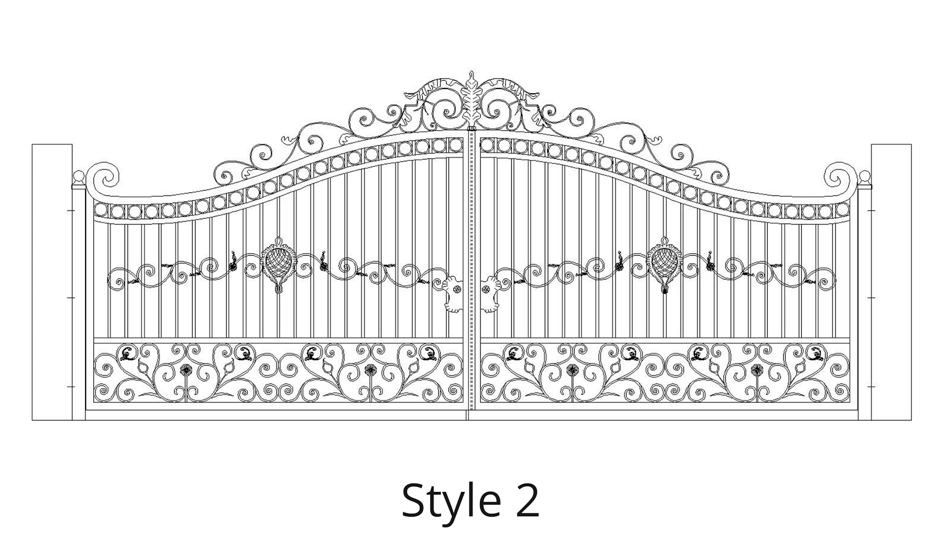 Luxury Wrought Iron Gates - Style S2 Gate