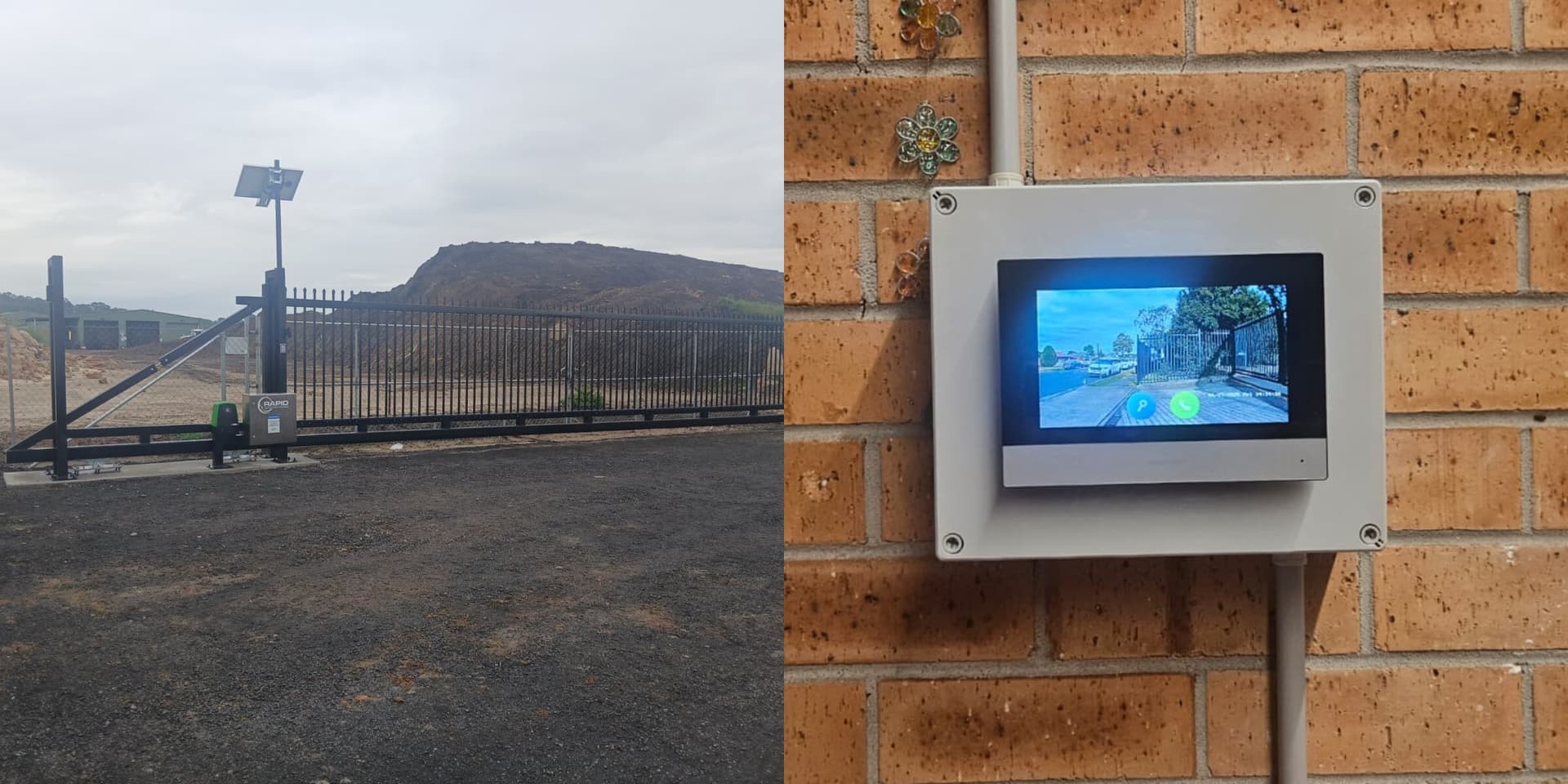 Automatic sliding gate and connected video access-control terminal