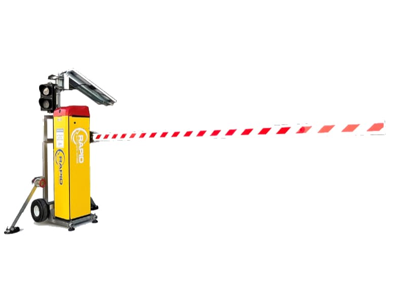 Photo of a portable boom gate.