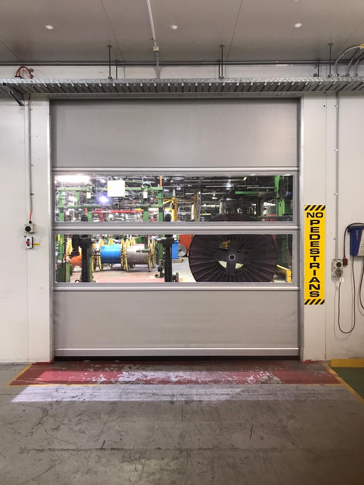 High-speed door at cables depot.