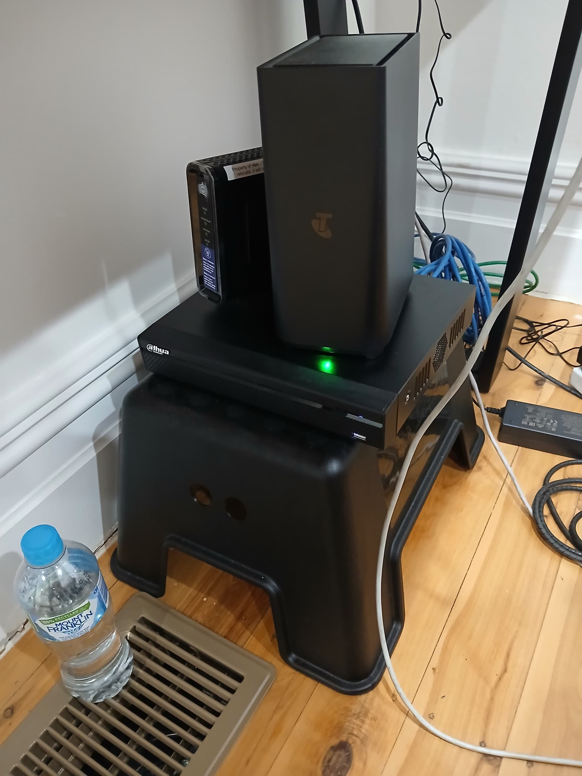 NVR and network equipment for CCTV camera recording.