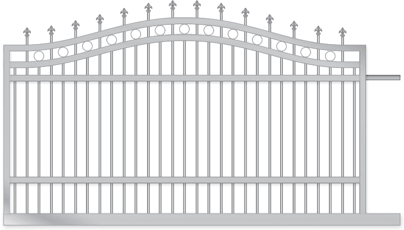 Curved top prosperpine sliding gate