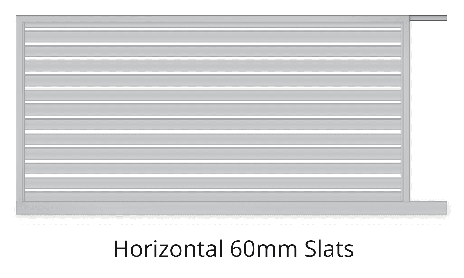 Standard Gate - Style Horizontal 60mm Slats Gate