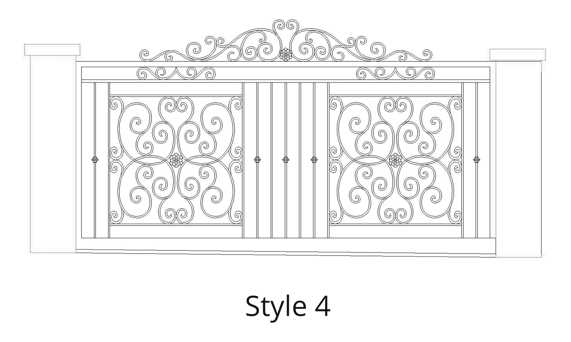 Luxury Wrought Iron Gates - Style S4